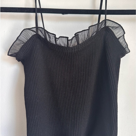 Super Cute Black Ribbed Tank - Picture 2 of 4